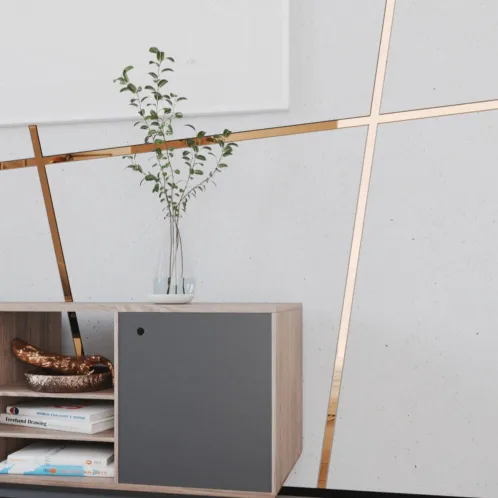 Self Adhesive PVD Rose Gold 2.5mtr Flat Strips 8mm to 50mm | 8 Feet Decorative Patti for Furniture &amp; Interiors(1276)