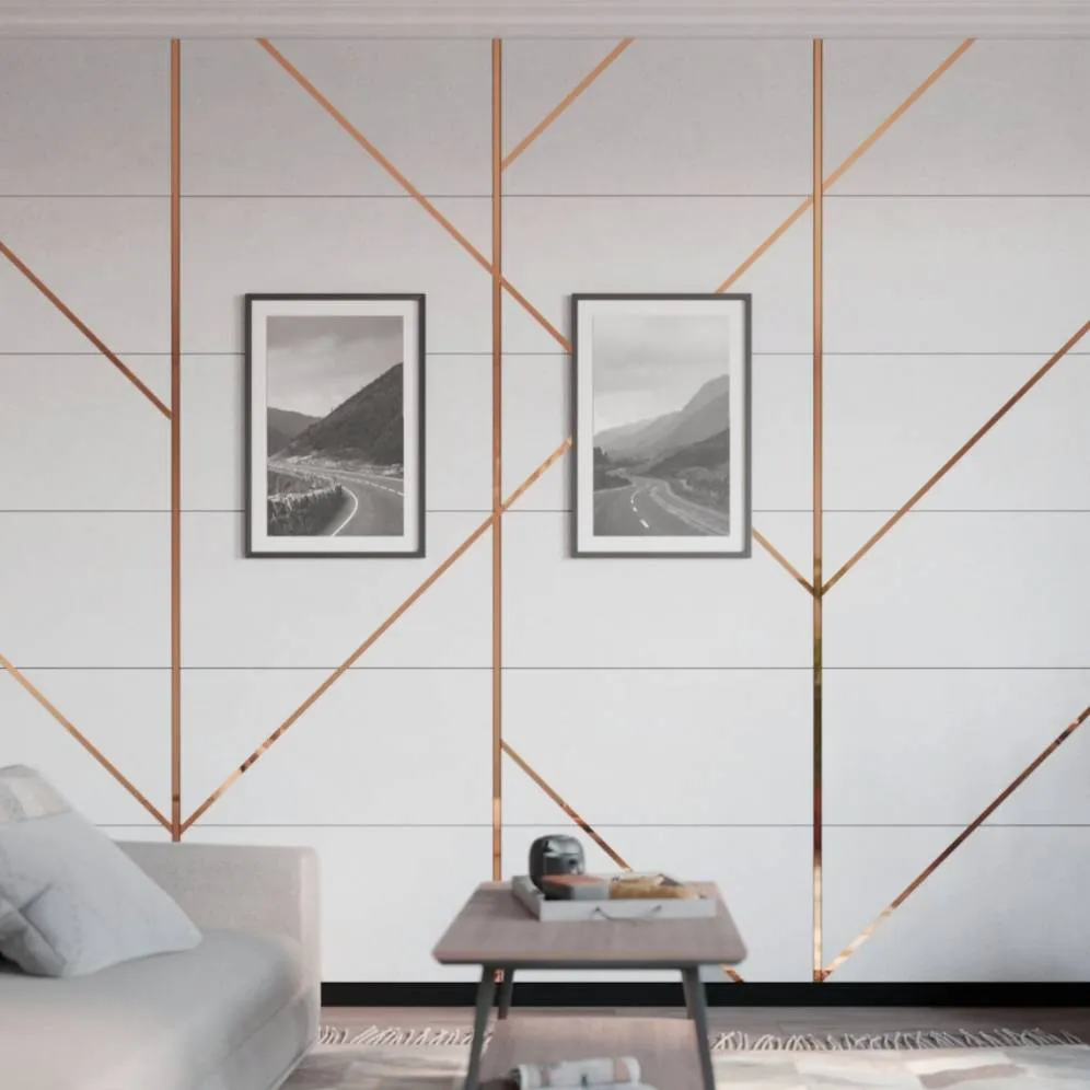 Self Adhesive PVD Rose Gold 2.5mtr Flat Strips 8mm to 50mm | 8 Feet Decorative Patti for Furniture &amp; Interiors(1276)