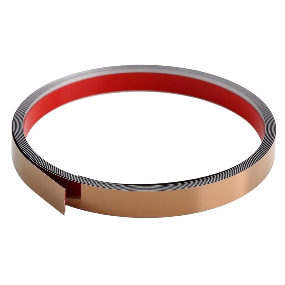 Self Adhesive PVD Rose Gold 2.5mtr Flat Strips 8mm to 50mm | 8 Feet Decorative Patti for Furniture &amp; Interiors(1276)