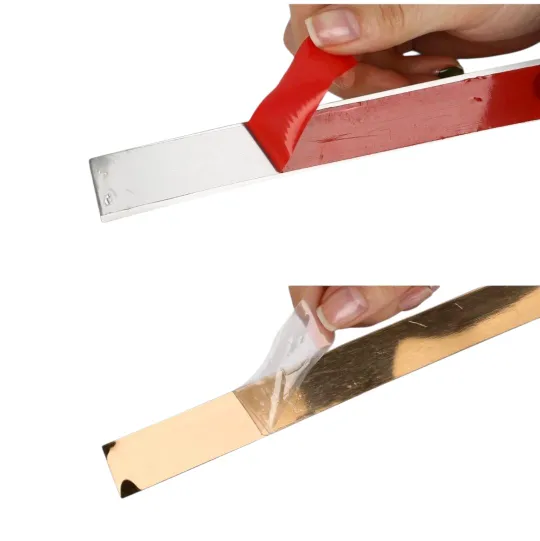 Self Adhesive PVD Rose Gold 2.5mtr Flat Strips 8mm to 50mm | 8 Feet Decorative Patti for Furniture &amp; Interiors(1276)