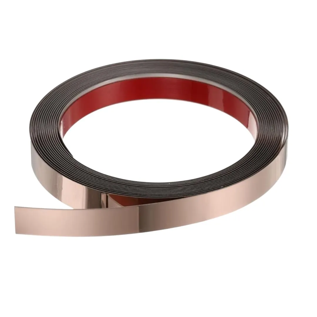 Self Adhesive PVD Rose Gold 2.5mtr Flat Strips 8mm to 50mm | 8 Feet Decorative Patti for Furniture &amp; Interiors(1276)