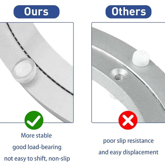 Ebco Turn Table Mechanism 8" &amp; 12" – 360° Heavy-Duty Rotating Base for Glass, Wood, Marble (2270)