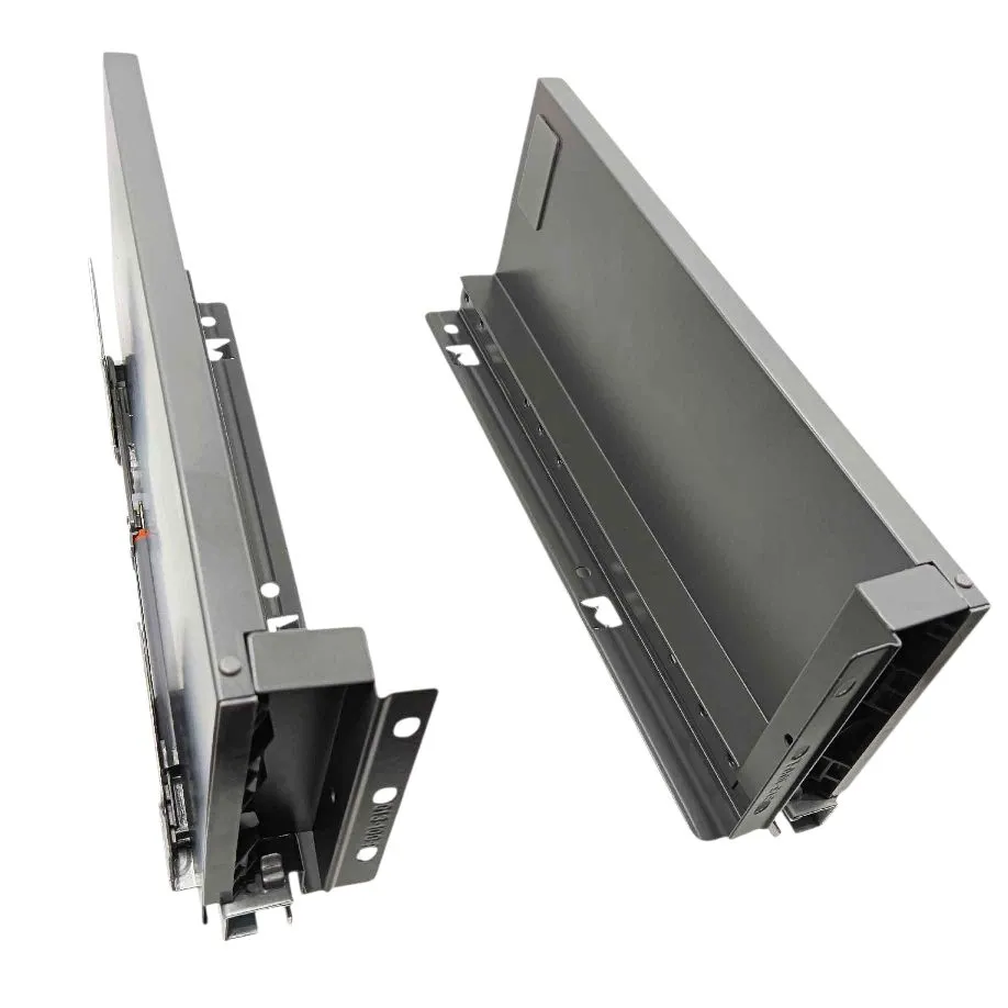 Slim Tandem Box 400mm (16”) Depth Grey Anthracite – Soft Close Kitchen Drawer Box (4", 6", 8") – Premium 5-Year Warranty (1844)