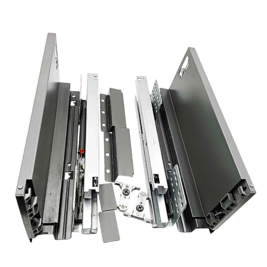 Slim Tandem Box 400mm (16”) Depth Grey Anthracite – Soft Close Kitchen Drawer Box (4", 6", 8") – Premium 5-Year Warranty (1844)