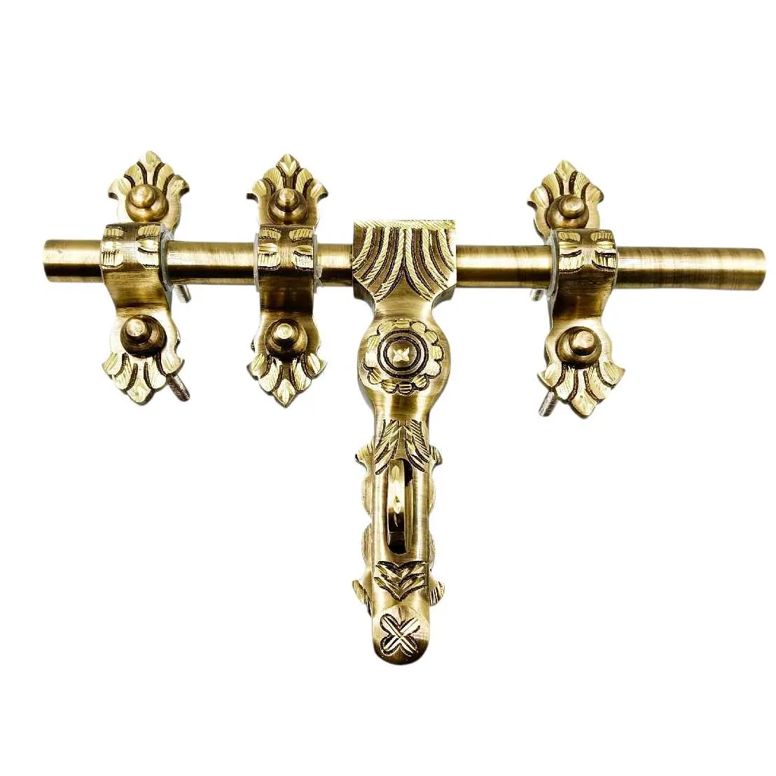Maindoor Aldrop 8 inch and 10 inch Brass Antique Diamond Cut finish | 12mm rod  AL-150 Prima (1737)