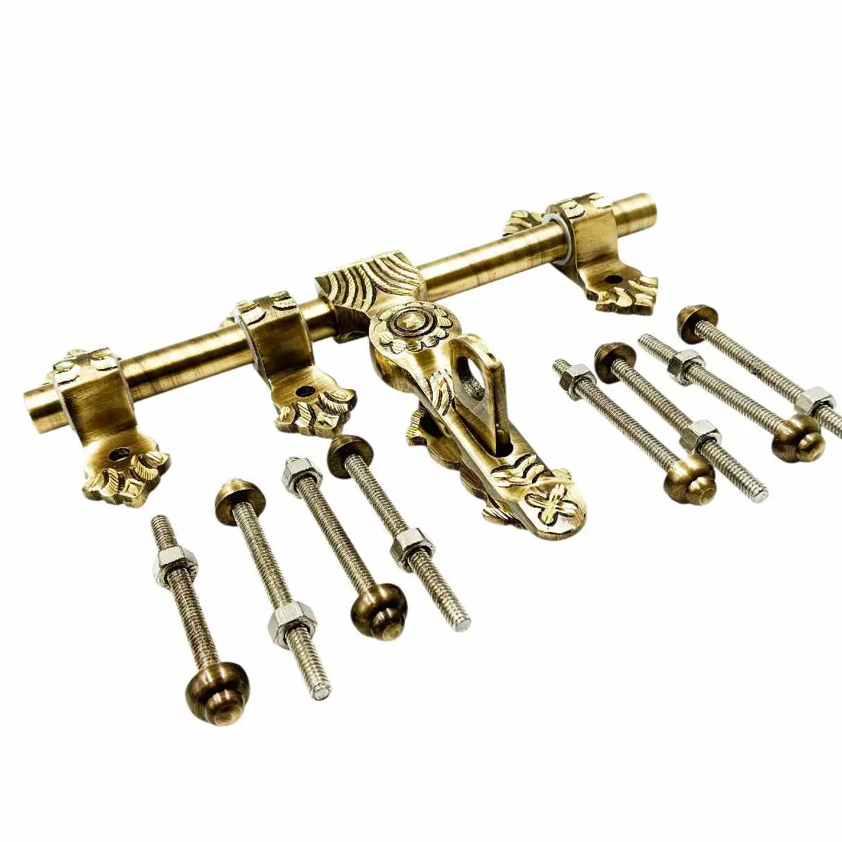 Maindoor Aldrop 8 inch and 10 inch Brass Antique Diamond Cut finish | 12mm rod  AL-150 Prima (1737)