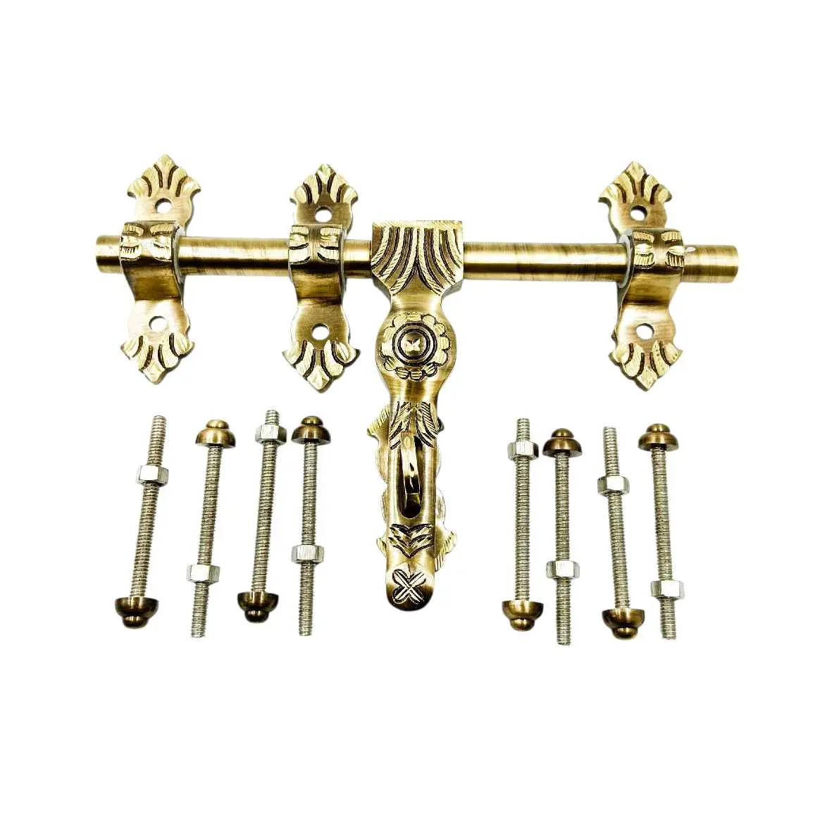 Maindoor Aldrop 8 inch and 10 inch Brass Antique Diamond Cut finish | 12mm rod  AL-150 Prima (1737)