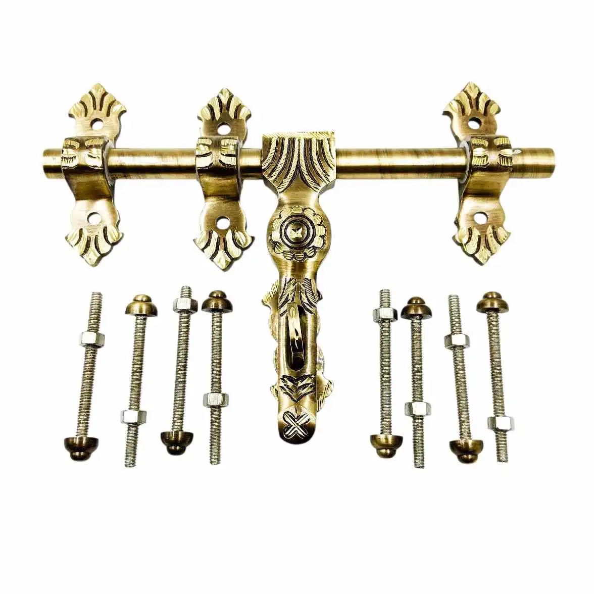 Maindoor Aldrop 8 inch and 10 inch Brass Antique Diamond Cut finish | 12mm rod  AL-150 Prima (1737)