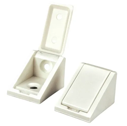 Ebco right angle block white self bat with cap RA1 pvc L clamp corner bracket 90 degree nylon white (2255)
