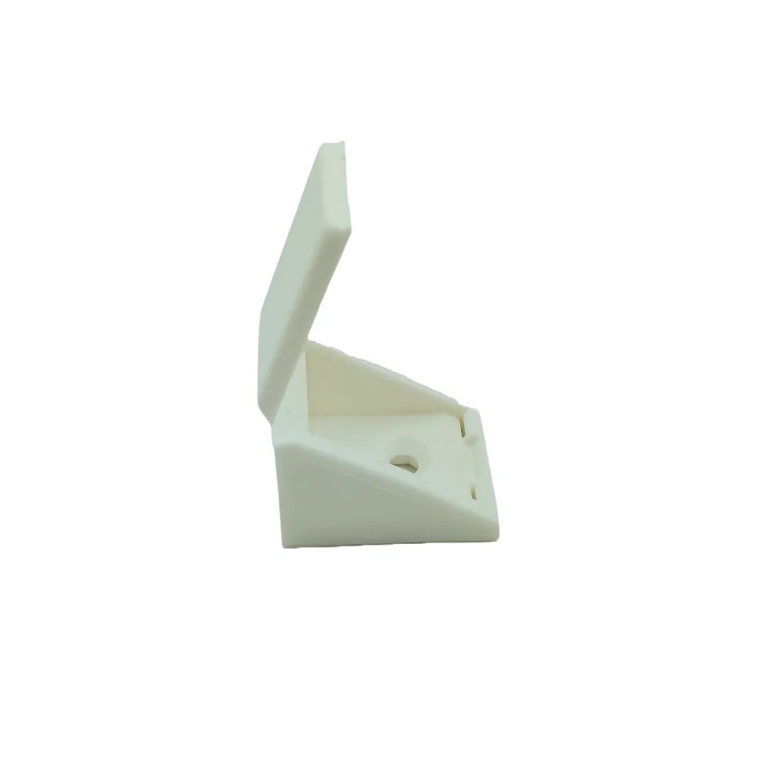 Ebco right angle block white self bat with cap RA1 pvc L clamp corner bracket 90 degree nylon white (2255)