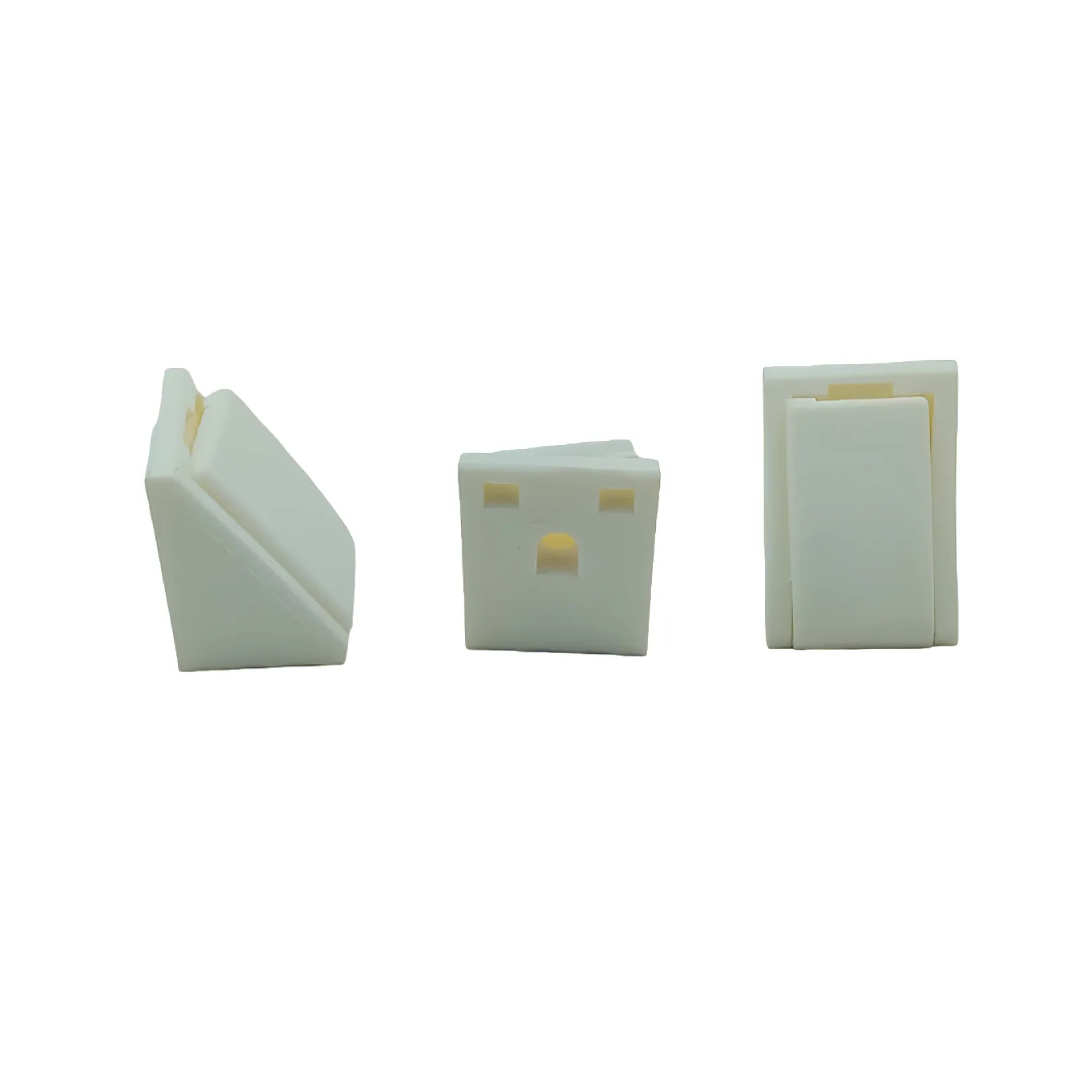 Ebco right angle block white self bat with cap RA1 pvc L clamp corner bracket 90 degree nylon white (2255)