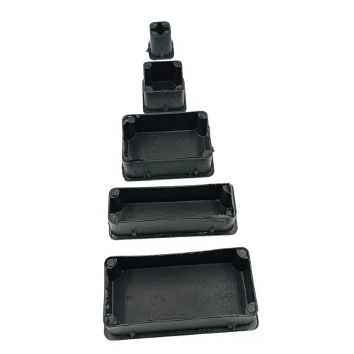 PVC inner bush black square rectangle economic end cap for square pipes medium furniture 20mm to 100mm (2310)