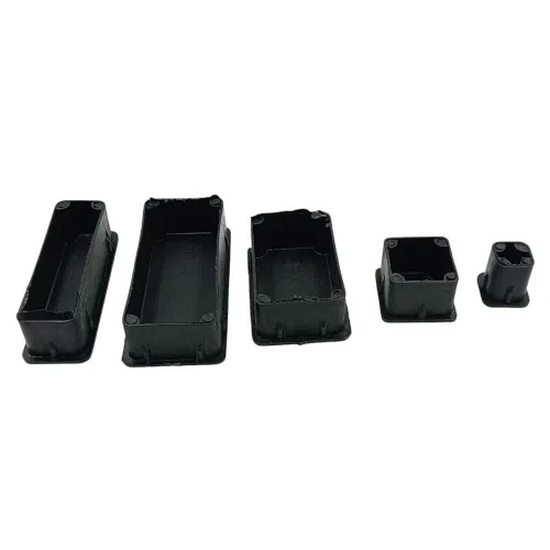 PVC inner bush black square rectangle economic end cap for square pipes medium furniture 20mm to 100mm (2310)