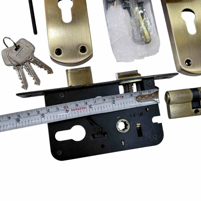 Godrej Mortise Lock 9549 Antique Finish 200mm Door Handle Set with Cylinder Lock – 1 Year Warranty(2945)