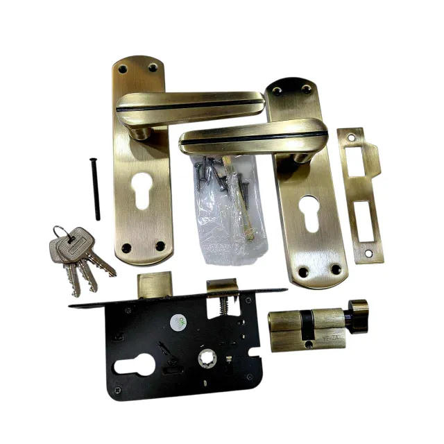 Godrej Mortise Lock 9549 Antique Finish 200mm Door Handle Set with Cylinder Lock – 1 Year Warranty(2945)