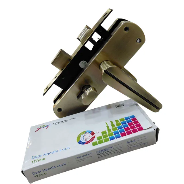 Godrej Mortise Lock 9549 Antique Finish 200mm Door Handle Set with Cylinder Lock – 1 Year Warranty(2945)