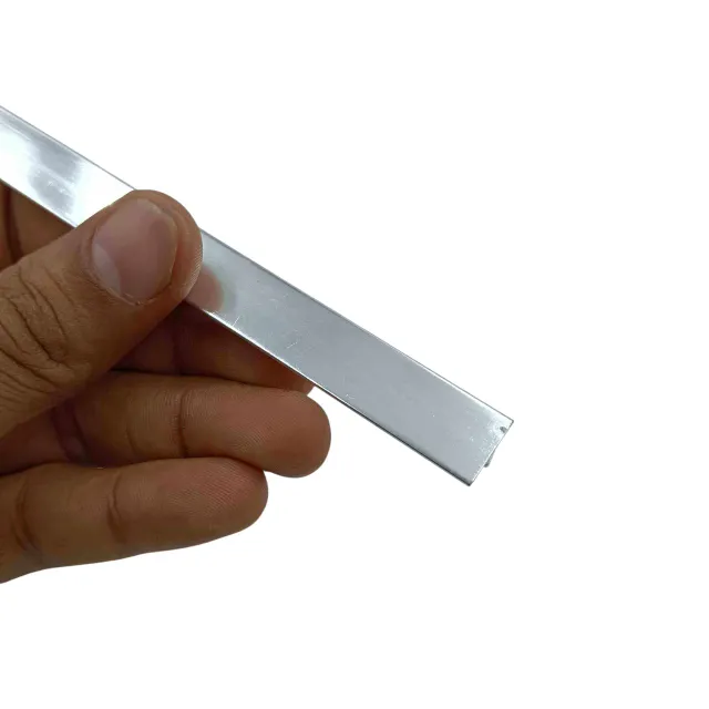 Aluminium T patti c.p brush finish 8mm,12mm ,20mm width heavy (10ft length) (1344)