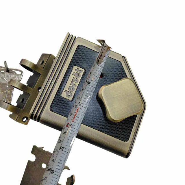 Dorset Main Door Lock for Double Door Antique XENA 202PT | Rimlock | bolt X | 3 Vertibolt 15 year warranty(2954)