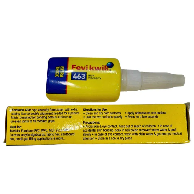 Fevi Kwik 463 Extra Thick by Pidilite | Multi-Purpose Gel Instant Adhesive high velocity 20gm(2952)