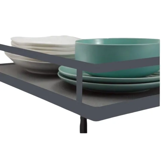 Universal Magic Corner for Modular Kitchen | Grey Flatline Soft Close Corner Shelf 4-Tier | Heavy Duty Metal | 5-Year Warranty(2949)