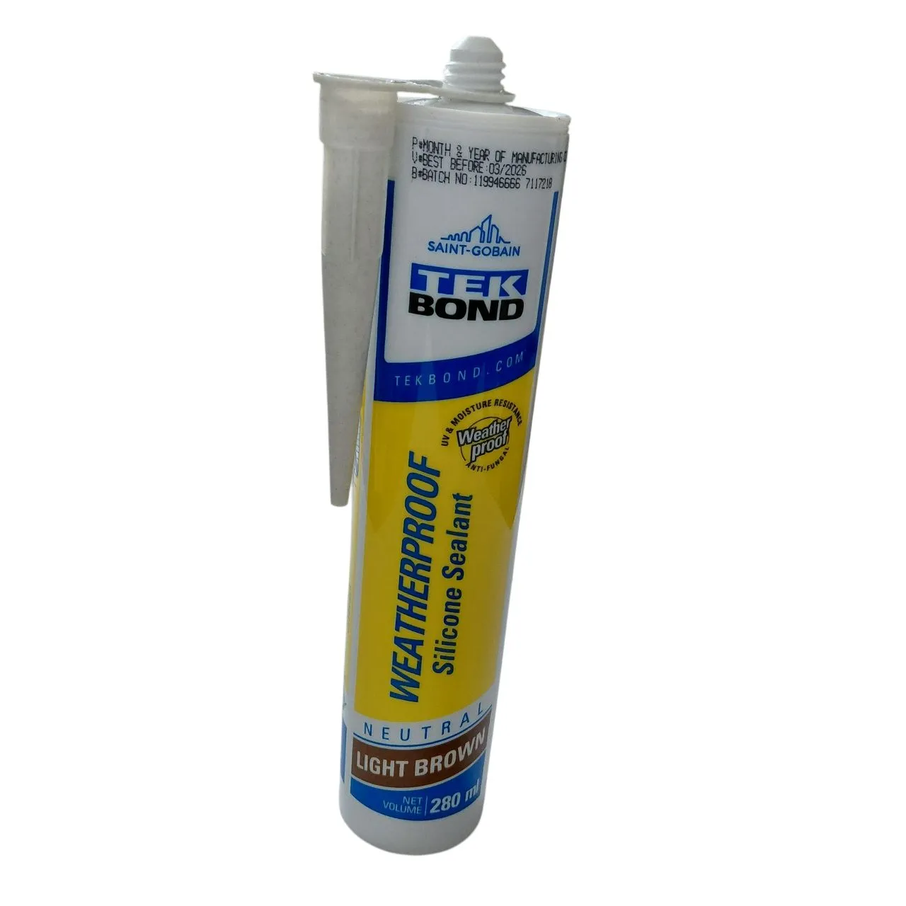 Silicone Sealant Light Brown – Tek Bond by Saint Gobain Weatherproof 400gm (280ml) Gap Filling (2953)