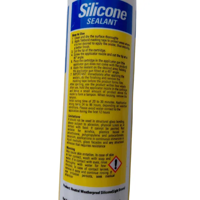 Silicone Sealant Light Brown – Tek Bond by Saint Gobain Weatherproof 400gm (280ml) Gap Filling (2953)