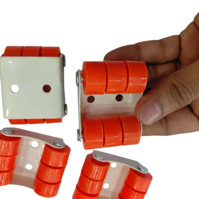 Mini Sixer Wheel Set of 4pcs Nylon Orange Caster –27mm height Furniture Wheels for Drawers, Trolleys (50kg Load Capacity)(1232)