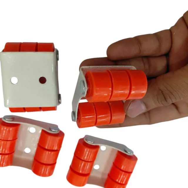 Mini Sixer Wheel Set of 4pcs Nylon Orange Caster –27mm height Furniture Wheels for Drawers, Trolleys (50kg Load Capacity)(1232)