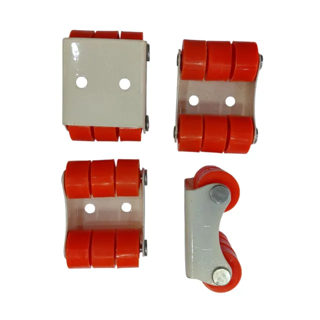 Mini Sixer Wheel Set of 4pcs Nylon Orange Caster –27mm height Furniture Wheels for Drawers, Trolleys (50kg Load Capacity)(1232)