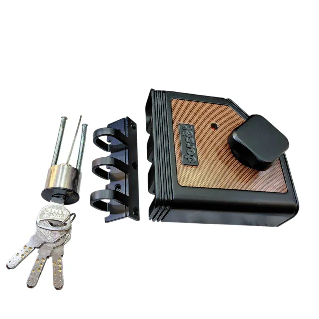 Dorset Main Door Lock for Double Door Black XENA 202GM | Rimlock | bolt X | 3 Vertibolt 15 year warranty(2962)