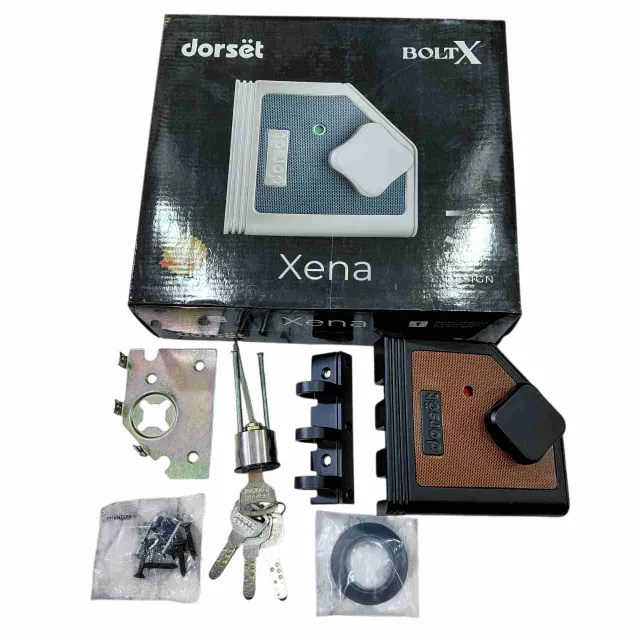 Dorset Main Door Lock for Double Door Black XENA 202GM | Rimlock | bolt X | 3 Vertibolt 15 year warranty(2962)