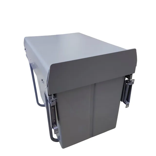 Double Pullout Dustbin for Kitchen 20L+20L Dry and Wet Waste, Grey Finish, 5-Year Warranty (2971)