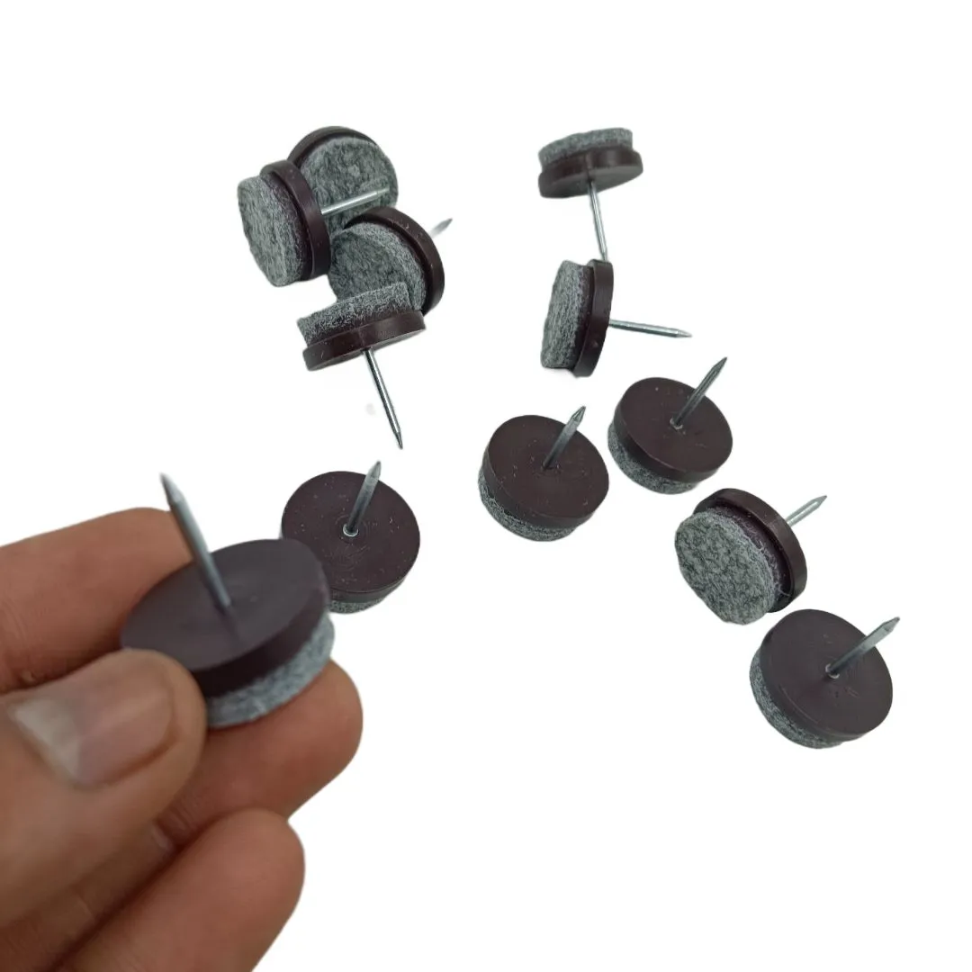 Ebco Bush Furn Felt with Pin Nail Grey 22mm (FF22P) | Furniture Leg Protector For Chair &amp; Table (2242)