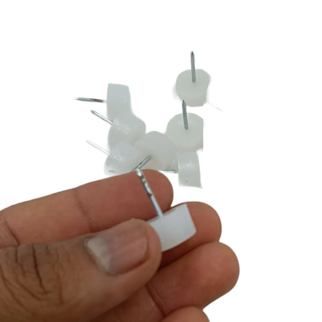 Ebco Bush with Pin Nail White 15mm (Ebco PP15) Pvc | Leg Protector | Safety Bush for Chair (2241)