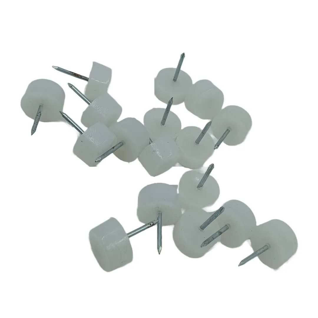 Ebco Bush with Pin Nail White 15mm (Ebco PP15) Pvc | Leg Protector | Safety Bush for Chair (2241)