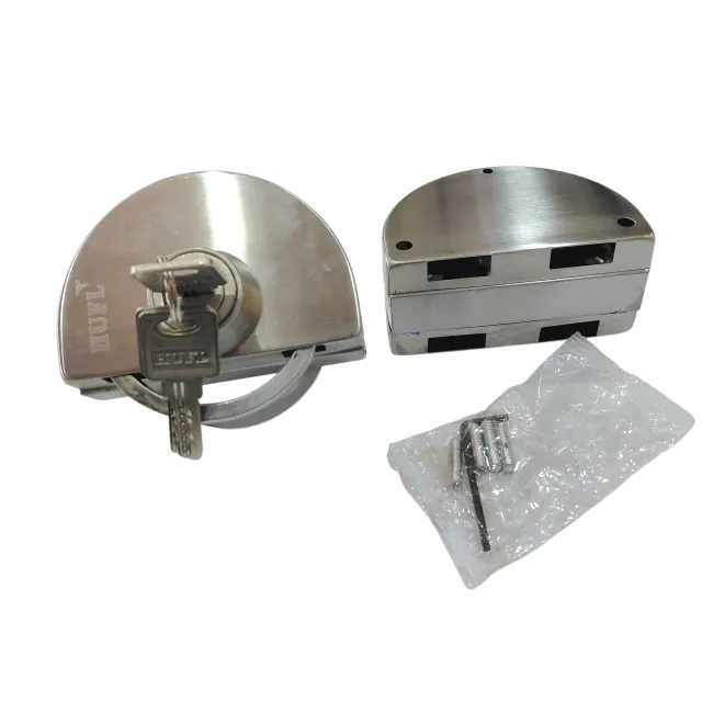 Double Glass Door Lock Key and Knob | Glass-to-Glass Door Lock for 8mm–12mm Glass | Stainless Steel | 1-Year Warranty (1102)