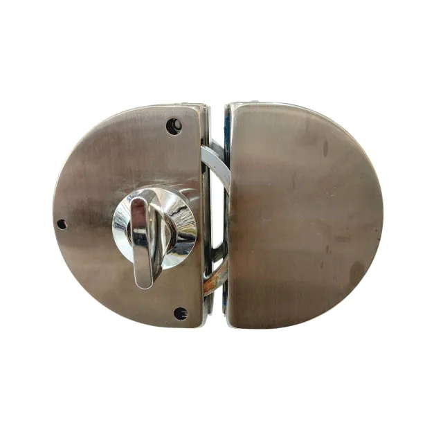 Double Glass Door Lock Key and Knob | Glass-to-Glass Door Lock for 8mm–12mm Glass | Stainless Steel | 1-Year Warranty (1102)