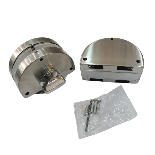 Double Glass Door Lock Key and Knob | Glass-to-Glass Door Lock for 8mm–12mm Glass | Stainless Steel | 1-Year Warranty (1102)