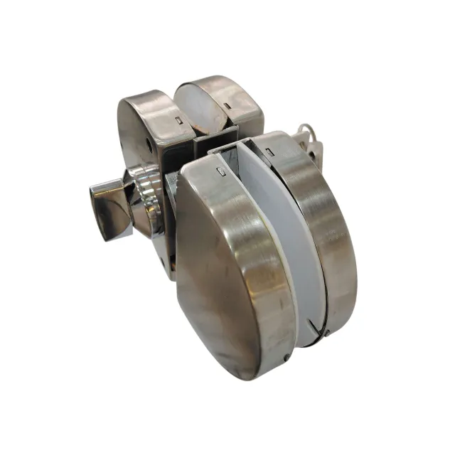 Double Glass Door Lock Key and Knob | Glass-to-Glass Door Lock for 8mm–12mm Glass | Stainless Steel | 1-Year Warranty (1102)