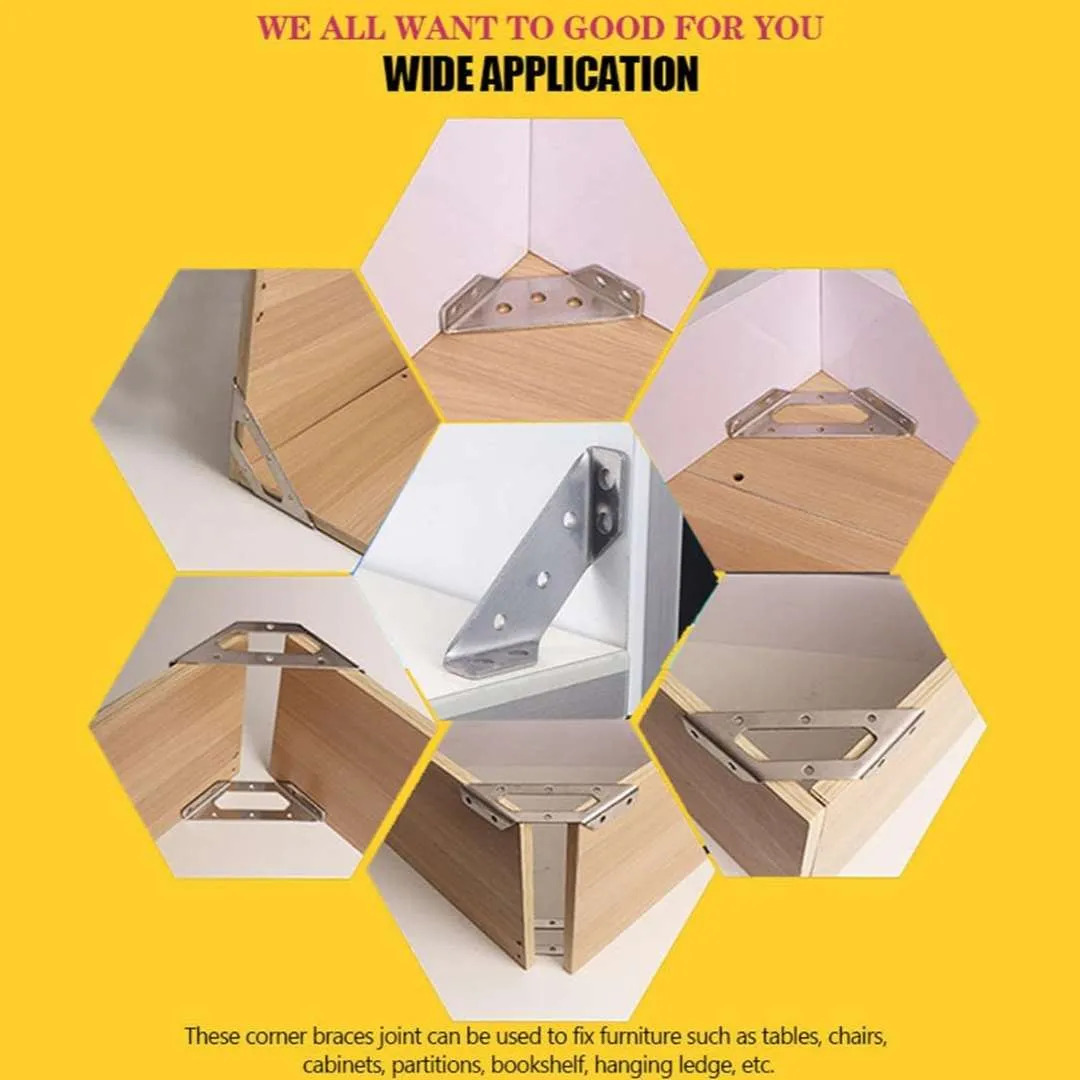Multi Corner Bracket Universal Triangle Metal Angle corner connectors 90° Clamp for Wood Furniture (2271)