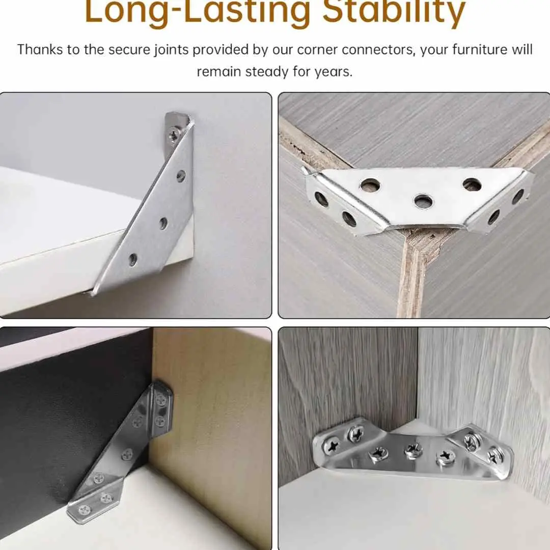 Multi Corner Bracket Universal Triangle Metal Angle corner connectors 90° Clamp for Wood Furniture (2271)