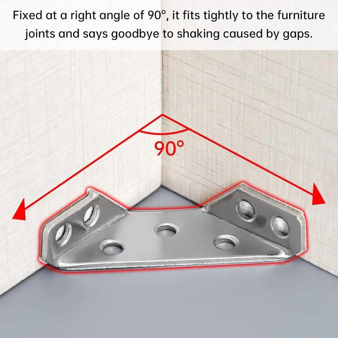 Multi Corner Bracket Universal Triangle Metal Angle corner connectors 90° Clamp for Wood Furniture (2271)