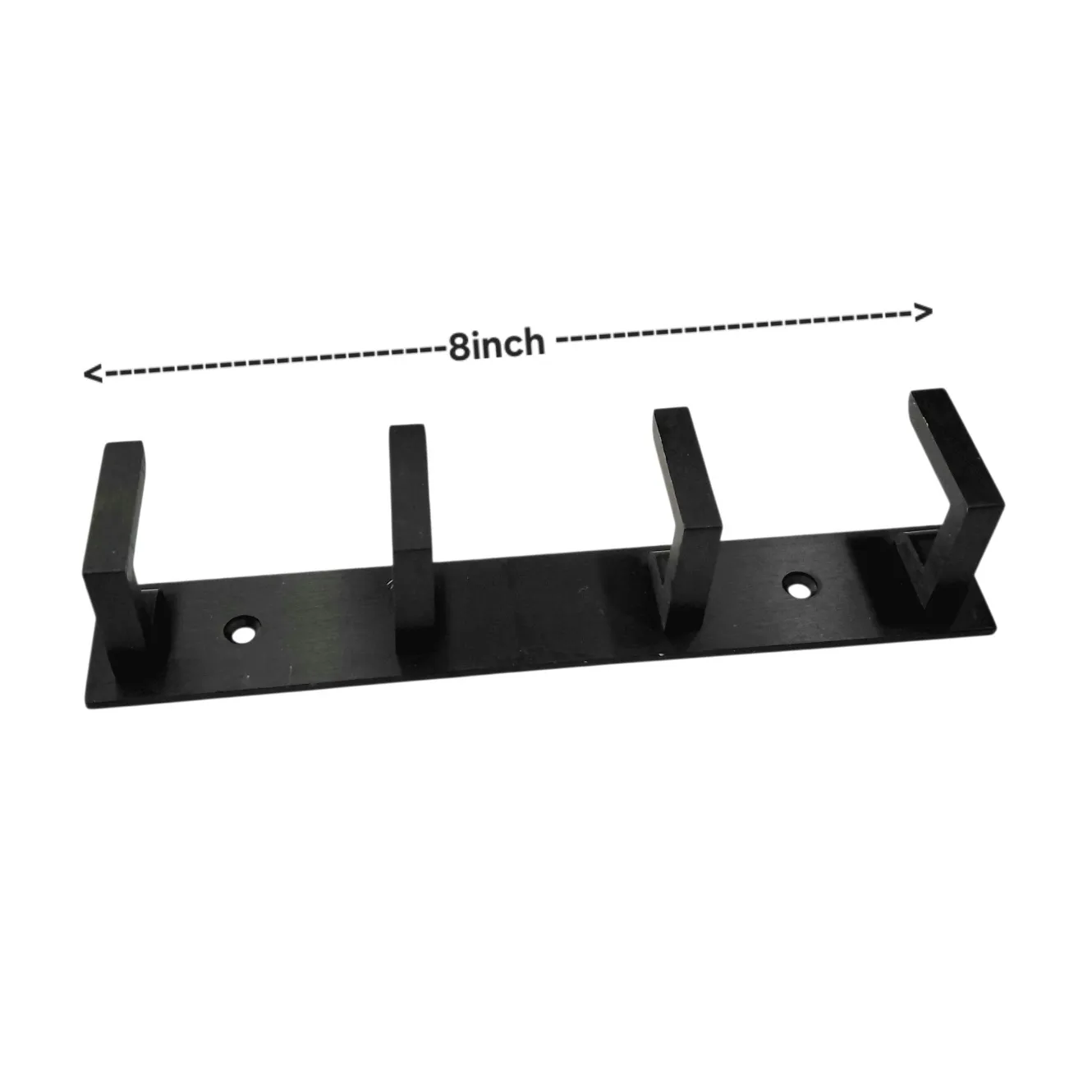 Cloth Hanger Robe Hook Black Matt Finish – Aluminium L-Type 4/6/8 Hooks Wall Hanger for Bathroom and Bedroom (2549)