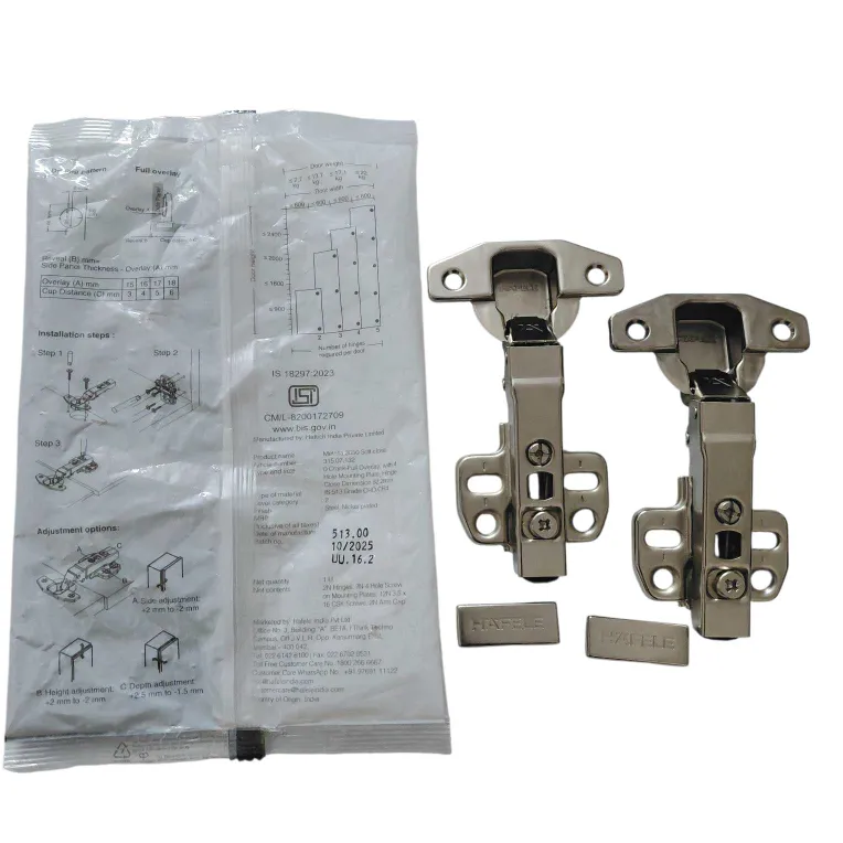 Hafele Auto Hinge Soft Close mild steel Metalla 3050 (Clip-On) 4 hole – 0/8/15 Crank 10 years warrenty (2999)