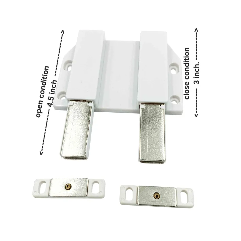Cabinet Push to Open Door Catcher White Double Push Magnet for Handle-Less Doors (1268)