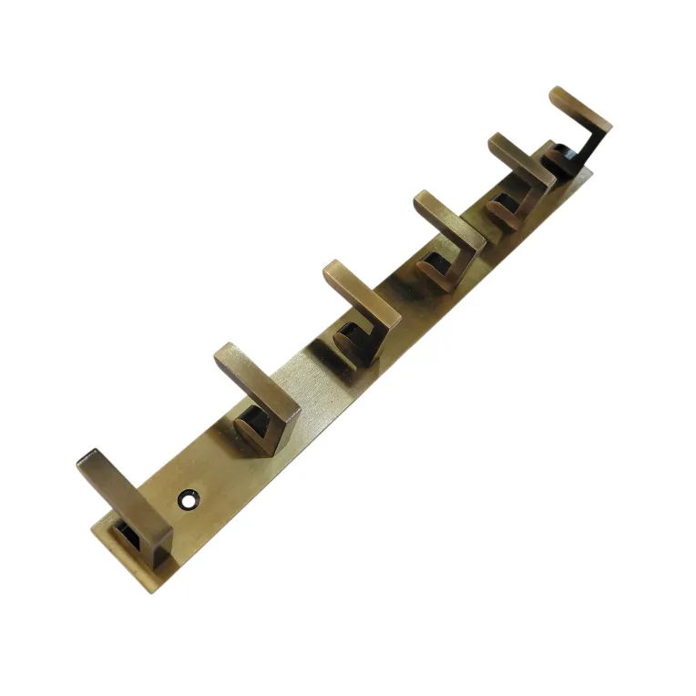 Cloth Hanger Robe Hook Antique Finish | Aluminium L-Type Wall Hanger 4/6/8 Hooks for Bathroom and Bedroom (1245)