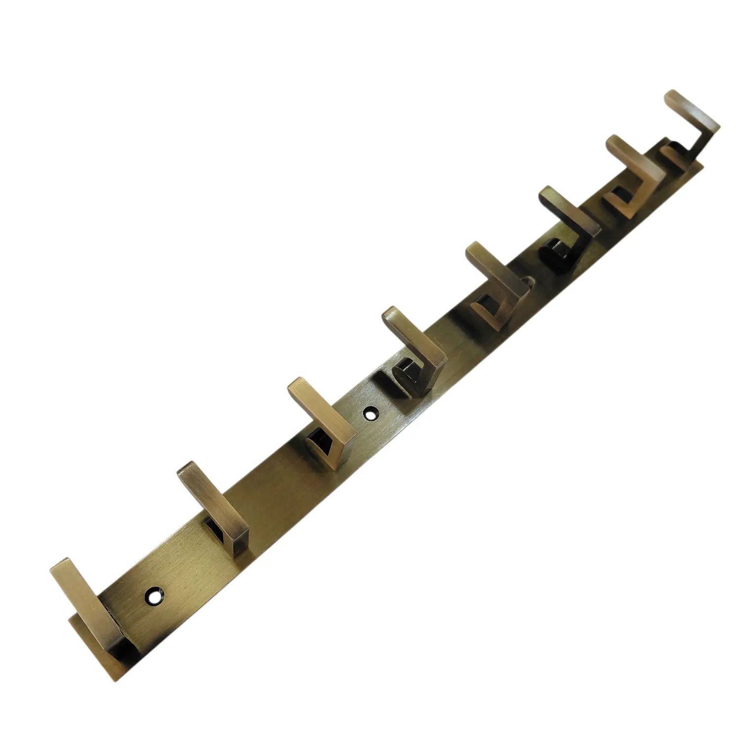 Cloth Hanger Robe Hook Antique Finish | Aluminium L-Type Wall Hanger 4/6/8 Hooks for Bathroom and Bedroom (1245)