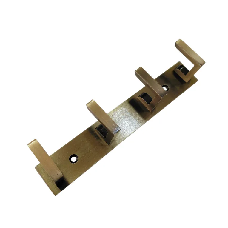 Cloth Hanger Robe Hook Antique Finish | Aluminium L-Type Wall Hanger 4/6/8 Hooks for Bathroom and Bedroom (1245)