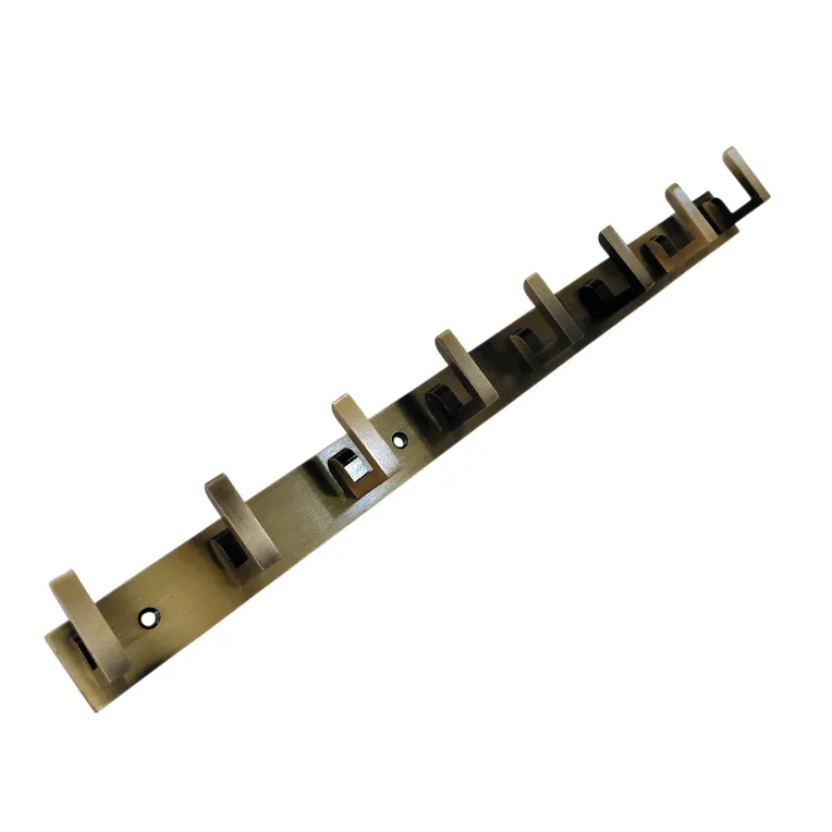 Cloth Hanger Robe Hook Antique Finish | Aluminium L-Type Wall Hanger 4/6/8 Hooks for Bathroom and Bedroom (1245)