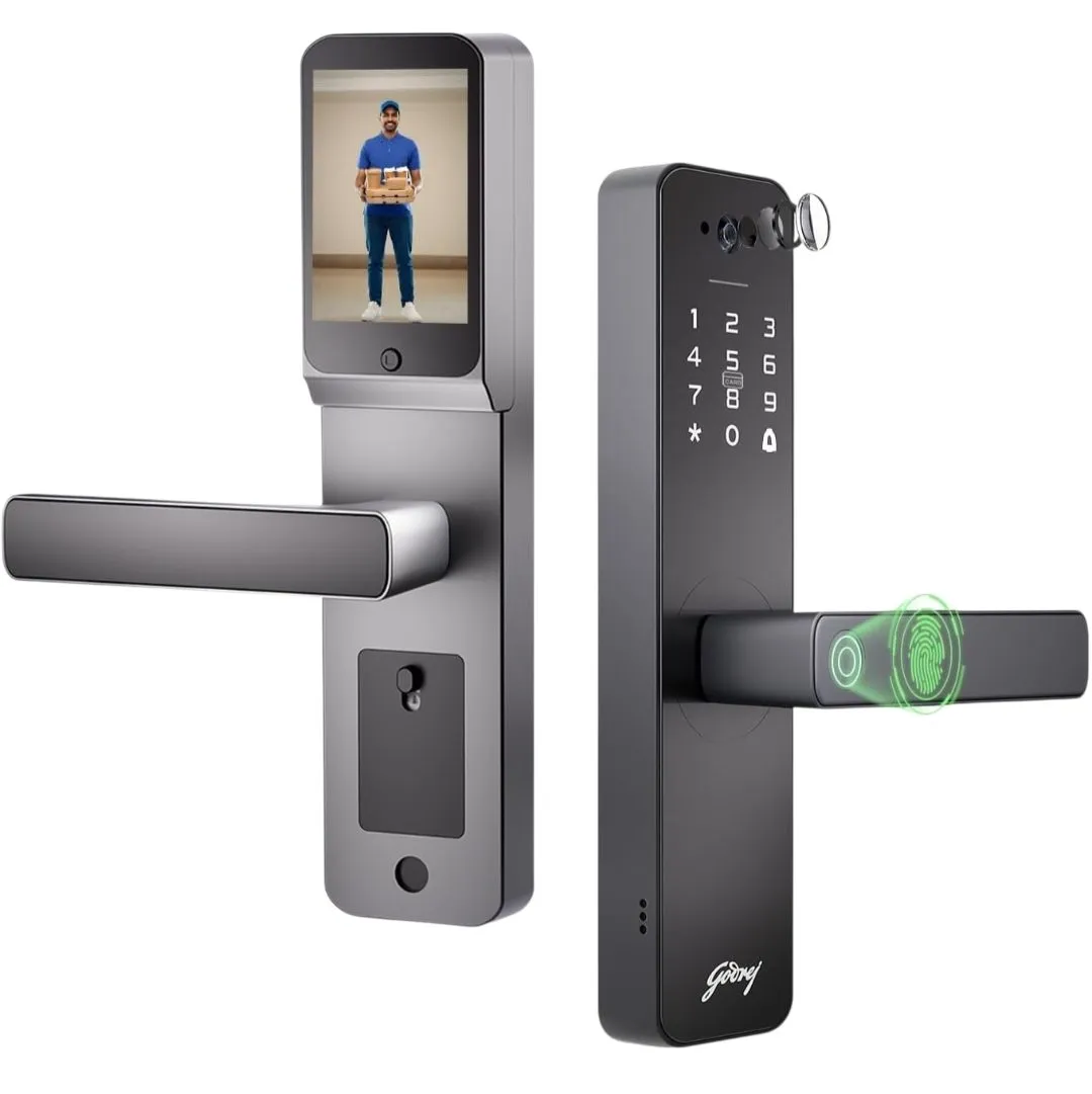 Godrej Smart Lock Neo Pro View Digital Lock with HD Camera 9690 | WiFi App, Fingerprint, PIN, RFID,Mobile APP| 7-in-1 Access | 3-Year Warranty(3002)